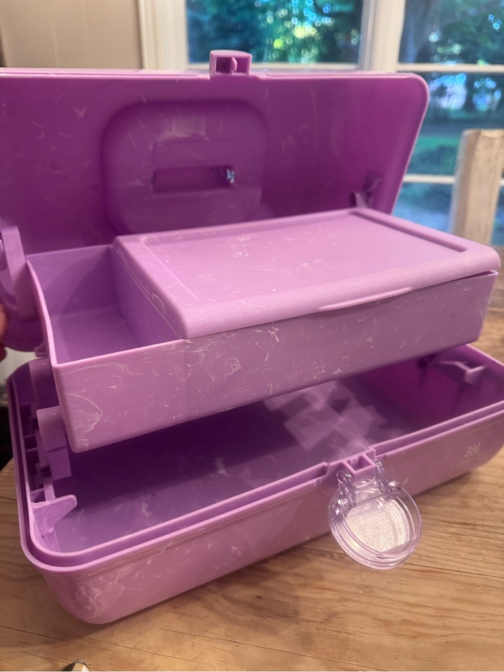 Ulta Beauty Caboodles purple Lilac Marble Cosmetic Makeup Organizer Case
